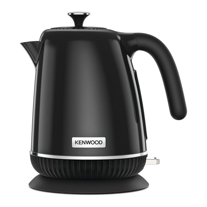 A close up of a black Kenwood kettle